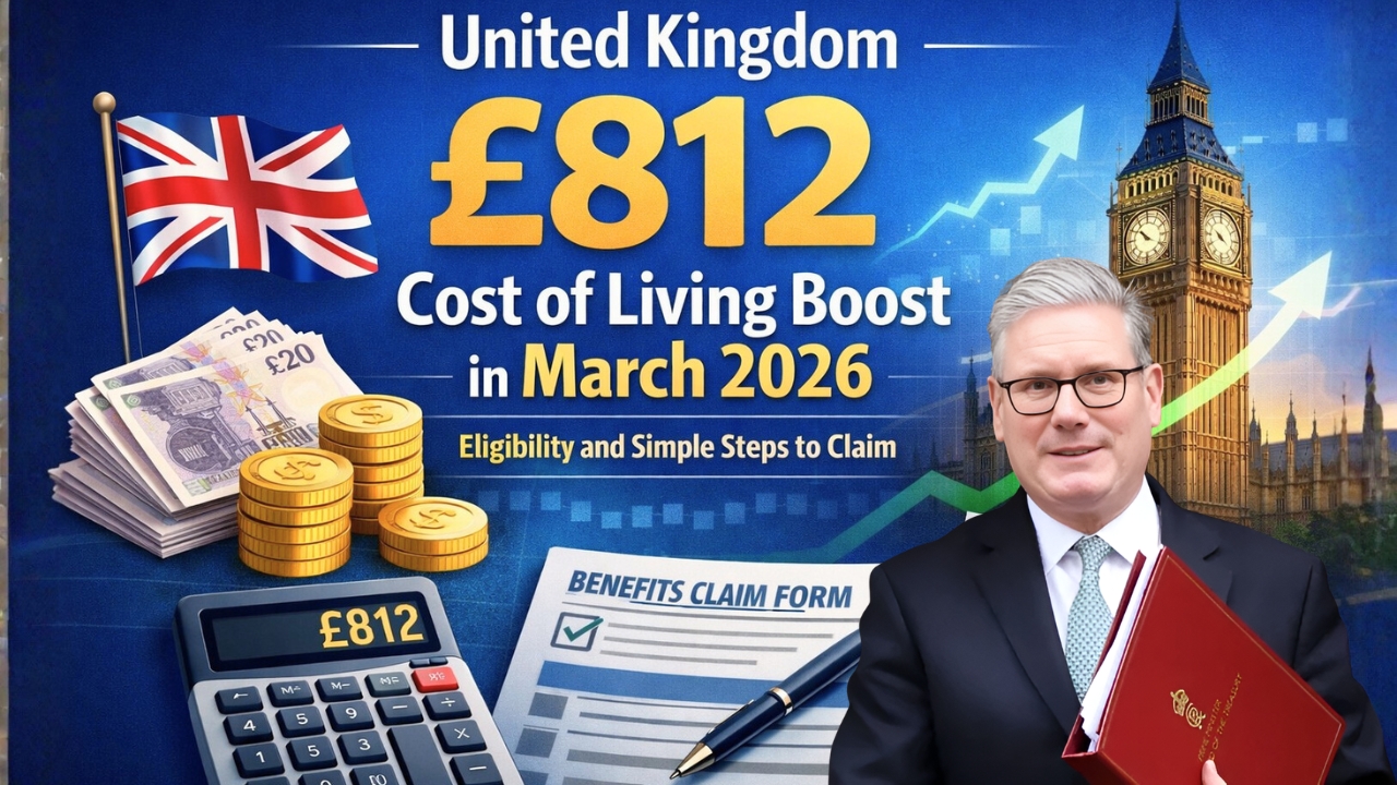 United Kingdom £812 Cost of Living Boost in March 2026 – Eligibility and Simple Steps to Claim